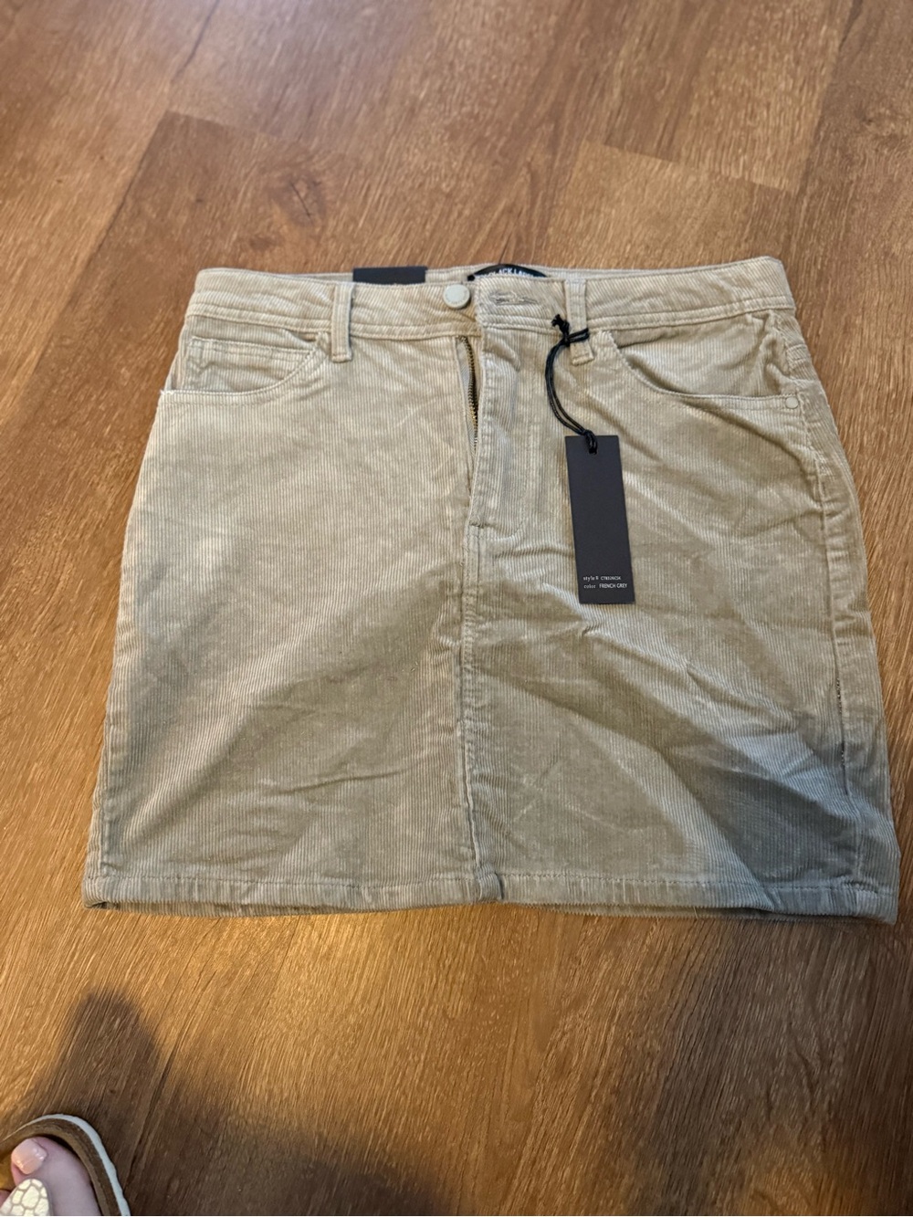 Black Label Corduroy Mini Skirt in Khaki